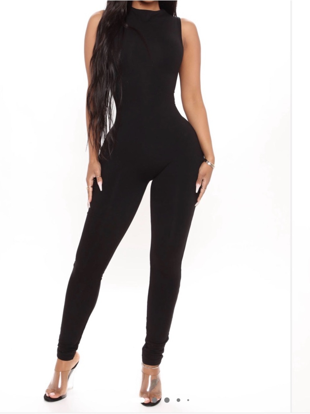 Fashion Nova Black Double Lined Sleeveless Jumpsuit